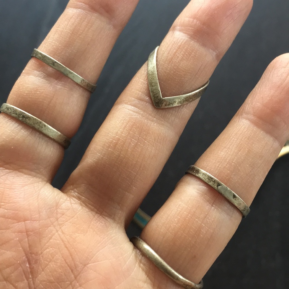 Turquoise golden choker .925 sterling silver rings - Picture 10 of 14